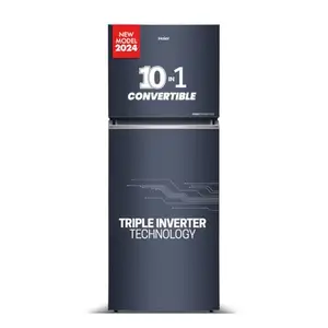 Haier 358 L, 3 Star, Convertible 10-in-1, Triple Inverter & Dual Fan Motor Technology, Frost Free Double Door Refrigerator (HEF-363MB-P, Graphite Black)