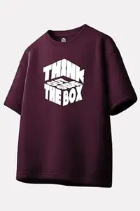 Ishkart Men's Oversized T-Shirt, 100% Cotton, Round Neck, Short Sleeve, Printed Chest and Back, Casual Summer Wear, S to 3XL