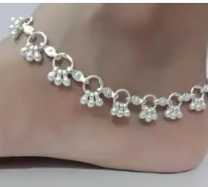 silver round anklet