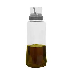 Kuber Industries Plastic Drop Oil Bottle Dispenser For Kitchen,1 Liter (Grey)-Kubmartk11124, Set Of 1