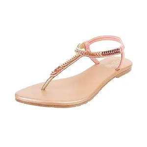 Metro Women Rose Gold Flat Fashion Sandal UK/8 EU/41 (33-96)