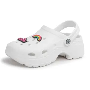 Vendoz Fashionable High Heel Clogs/Sliders/Slippers | Cushioned & Lightweight | Stylish & Anti Skid | Waterproof & Everyday Flip Flops for Ladies/Girls/Women FF30WT-39 White