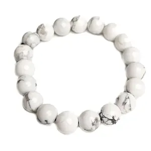 Plus Value Howlite Crystal Bracelet Creativity Awareness Stylish Men Women Boys Girls (Beads Size: 10 Mm)