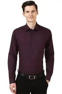 Allen Solly Men's Solid Slim Fit Shirt (ASSFESPP215376_Maroon