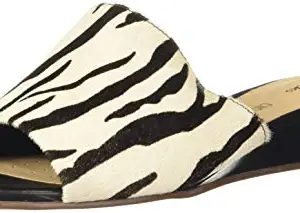 Clarks Women's Sense Slide Zebra Print Leather Fashion Sandals-6 UK (39.5 EU) (26148842)