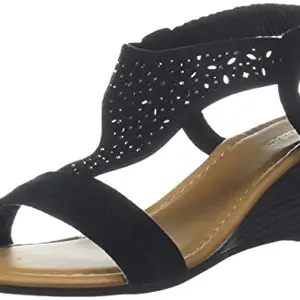 Bata womens Taliah Black Wedge Sandal - 4 UK (7616100)