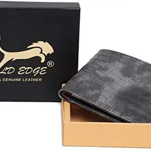 WILD EDGE Artificial Leather Men Grey Casual Men Grey Casual Brick Design Bi-fold Designer Wallet for Men (Pack of 1)