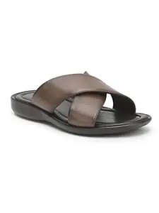 Liberty Men Cross-1E Tan Slipper - 7 Uk
