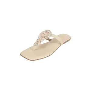 Metro Women Beige Ethnic Flat Fashion Slip-on Sandal UK/5 EU/38 (32-959)