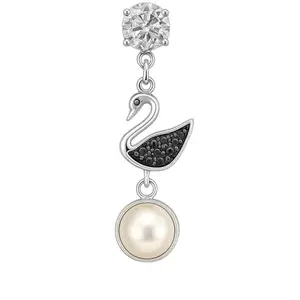 “Silver Swan & Pearl Drop Earrings for Girls and Women – Stylish Party & Casual Wear Jewelry”