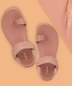 Picktoes PT-302 Women's Pink Synthetic Leather Casual Flat Sandal