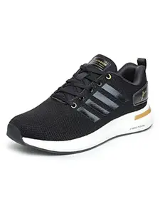 ABROS Men Hunter-N ASSG0123N Mesh Sport Shoes_Black/Gold_9UK