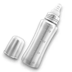 RB POINT Pack of 1 Feeding Bottle Joint Less 304 Grade No Joints BPA Free No Plastics New Born Baby/Toddlers/Infants Milk/Water (240 ml)