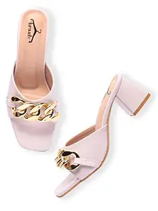 brauch Purple Stylish Buckle Heel For Women/Girls