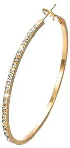 Yellow Chimes Hoop Earrings for Women Fashion Crystal Hoops Earrings Set | Multicolor Big Hoops Bali Combo of 3 Pairs Earrings for Girls | Birthday Gift for Girls & Women Anniversary Gift for Wife