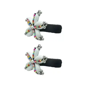 Cowrie and Multi Beads RUBBER BAND for Girl and Women | Handmade | Navratri, Garba, Durga Pooja Occasion | Festival | Jewellery Hair Accessories