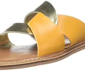 Carlton London Women's Mustard Flat Sandal-4 Kids UK (Cll-5565)