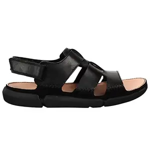 Clarks Men Black Leather Sandals-6 UK/India (39.5 EU) (91261467717060)