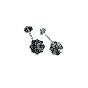 Avvni The Store Earrings for Women & Girls | Oxidised Ear cuff | Bugadi Earrings | Floral Earcuffs | Oxidised Silver Earrings | Non Pierced Earrings