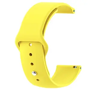 GetTechGo Soft Silicon 20mm Strap Compatible with Samsung Galaxy Watch 3 41mm,Galaxy 42mm,Active,Active 2/AmazeFit BIP,Lite,GTS,GTR(42mm)/RealMe Classic,Fashion & watches with 20mm Lugs-Yellow