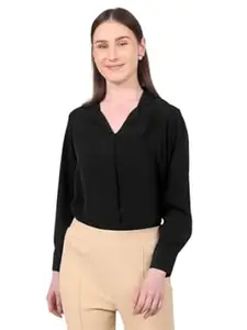 MISS WEARS Women's Regular Fit Cotton Blend Long Sleeves Opaque Shirt Style Top