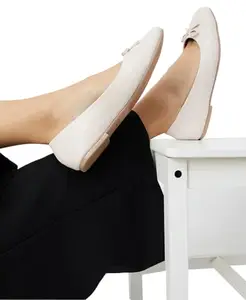 Max Women Textured Bow-Detailed Ballerinas(Beige_38)