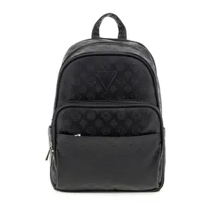 GUESS Women's Black Textured Backpack Bag| Ladies Purse Handbags | Gift For Ladies