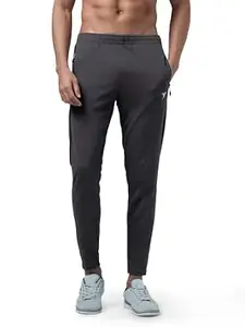 TECHNOSPORT Men's Solid Slim Fit Techno Dry Trackpants Drawstring 2-Pocket Polyester Joggers for Gym Running Workout UPF50+ Anti Odour