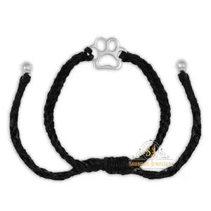 JEWELYAARI™ 925 New Oxidised Black Thread Silver Pug Paws Nazarbattu/Nazaiya Anklet/Bracelet for Girls, Women and Children with Silver Ghunghroo
