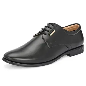 Centrino Men's Formal Shoe | Stylish with Soft Cushioned Insole | Sleek Lace-Up Design for Formal Look | Durable with Anti-Skid Sole | Ideal for Office Wear 9429-1 Black