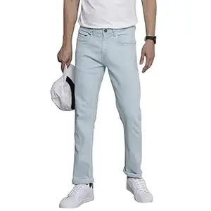 The Indian Garage Co Men Slim Straight Fit Solid Mid-Rise Stretchable Jeans