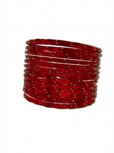Red Raindrop glass bangles (2.8)