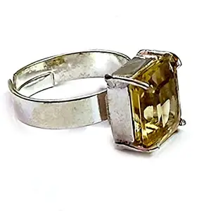 ASTROGHAR Natural Citrine Crystal Free Size Ring For Men And Women