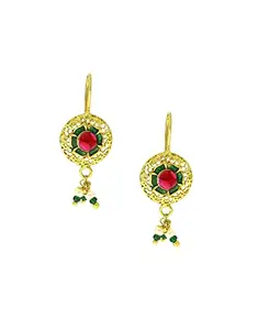 Anuradha Art Jewellery Anuradha Art Multi Colour Marathi Style Beautiful Bugadi Earrings for Women