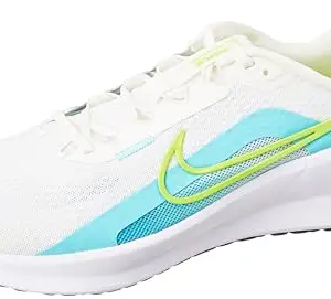 NIKE Men's Running Shoes Downshifter 13-Sail/Cyber-Green Frost-Glacier Blue-Fd6454-101-7Uk