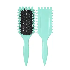 Vrustee Curly Hair Brush and Comb for Men and Women | Detangler Styling Brush for Curly, Wavy, Coily Hair | Reduces Hair Breakage, Defines Curls, Gently Detangles Without Pulling