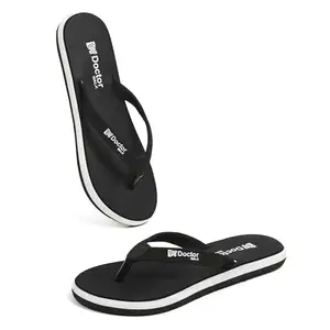Doctor Walk Flip Flop for Women | Soft Comfortable | Breathable | Fashionable | Stylish | Trendy | Super soft | Lightweight | Anti-Slip Sole | Indoor & Outdoor | (DW-04) (Black-05)
