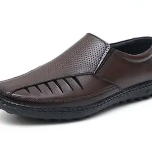 ARAMISH Brown Synthetic Leather Fisherman Sandals for Men Stylish - 6 UK