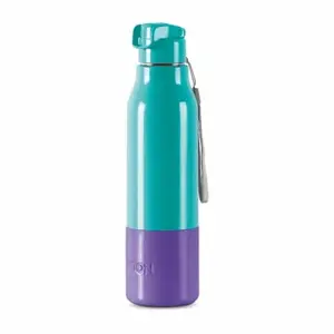 Milton Steel Sprint 900 Insulated Inner Stainless Steel Water Bottle, 630 ml, Aqua Green | Easy Grip | Leak Proof | School | Office | Gym | Hiking | Treking | Travel Bottle