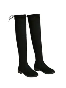 JM LOOKS Women's Long Boots, Black Synthetic Long Boots Design,Western s Shoes