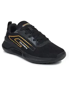 Columbus Nobel Sports Shoes for Men's & Boy - Lightweight, Comfort Grip, Running, Walking, Gym - Black/Mustard