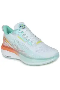 ABROS Antonio-On Running Sports Shoes Breathable Upper Fly-Knit with Hyperfused Sole Memory Foam Insole Casual Walking & Gym Shoes for Mens(SEA Mist/Peach 6)