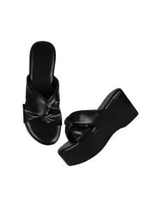 SELFIEE Casual and Classy Platform Heels Chunky Heel Sandals Light Weight Comfortable & Trendy Party Wedges Heels for Girls & Women