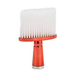 Red Square Neck Hair Cleaning Brush, Flat Bottom Simple Fashionable Soft Nylon Hair Neck Dust Brush for Home for Barber Shop