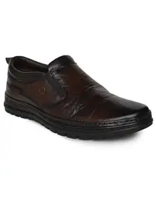 Buckaroo DOW Crumbled Nappa Leather Brown Casual Shoes for Mens: Size UK 9