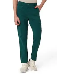 The Indian Garage Co Men Slim Fit Solid Mid-Rise Cargos