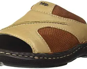 Lee Cooper Men Beige Leather Outdoor Sandals-7 UK (40 EU) (7.5 US) (LC3119C)