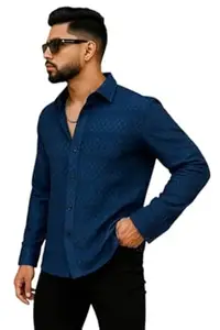 Hmkm Men's Solid Linen Cotton Shirt, Casual, Plain, Full Sleeve, Summer-Regular Fit, Stylish, Everyday Formal Wear