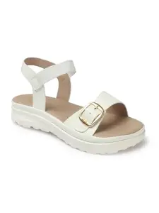 ELLE Women Sandal,White,UK-7