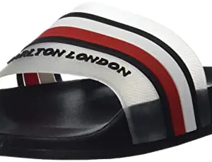 Carlton London Sports Men's Fashion & Comfortable Flip-Flop-10 Kids UK (CL-G-M-107_Black-White-Red)